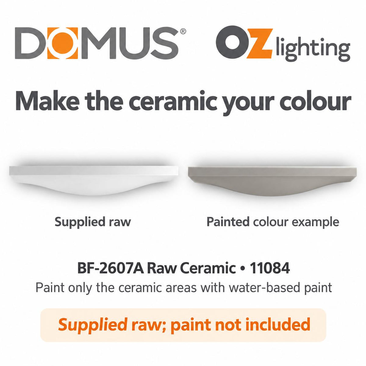 Domus BF-2607A Wall Light - Ceramic, Raw-Domus Lighting-Ozlighting.com.au