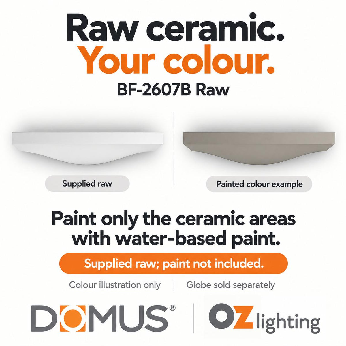 Domus BF-2607B Wall Light - Ceramic, Raw-Domus Lighting-Ozlighting.com.au