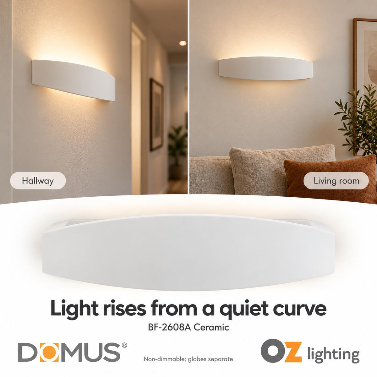 Domus BF-2608A Wall Light - Ceramic, Raw-Domus Lighting-Ozlighting.com.au