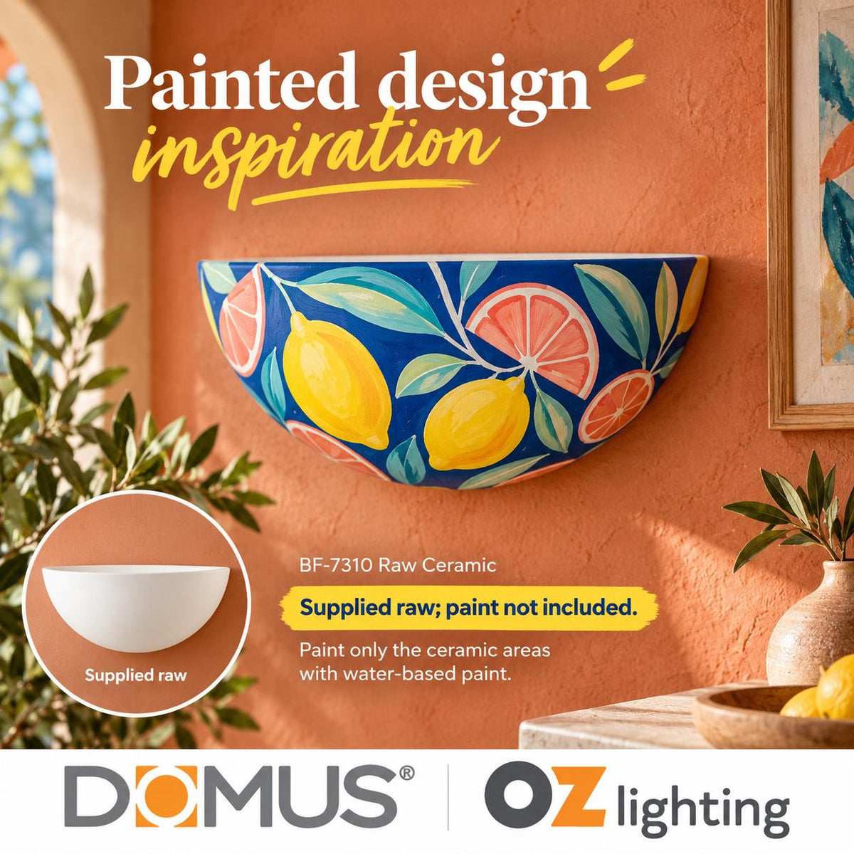 Domus BF-7310 Wall Light - Ceramic, Raw-Domus Lighting-Ozlighting.com.au