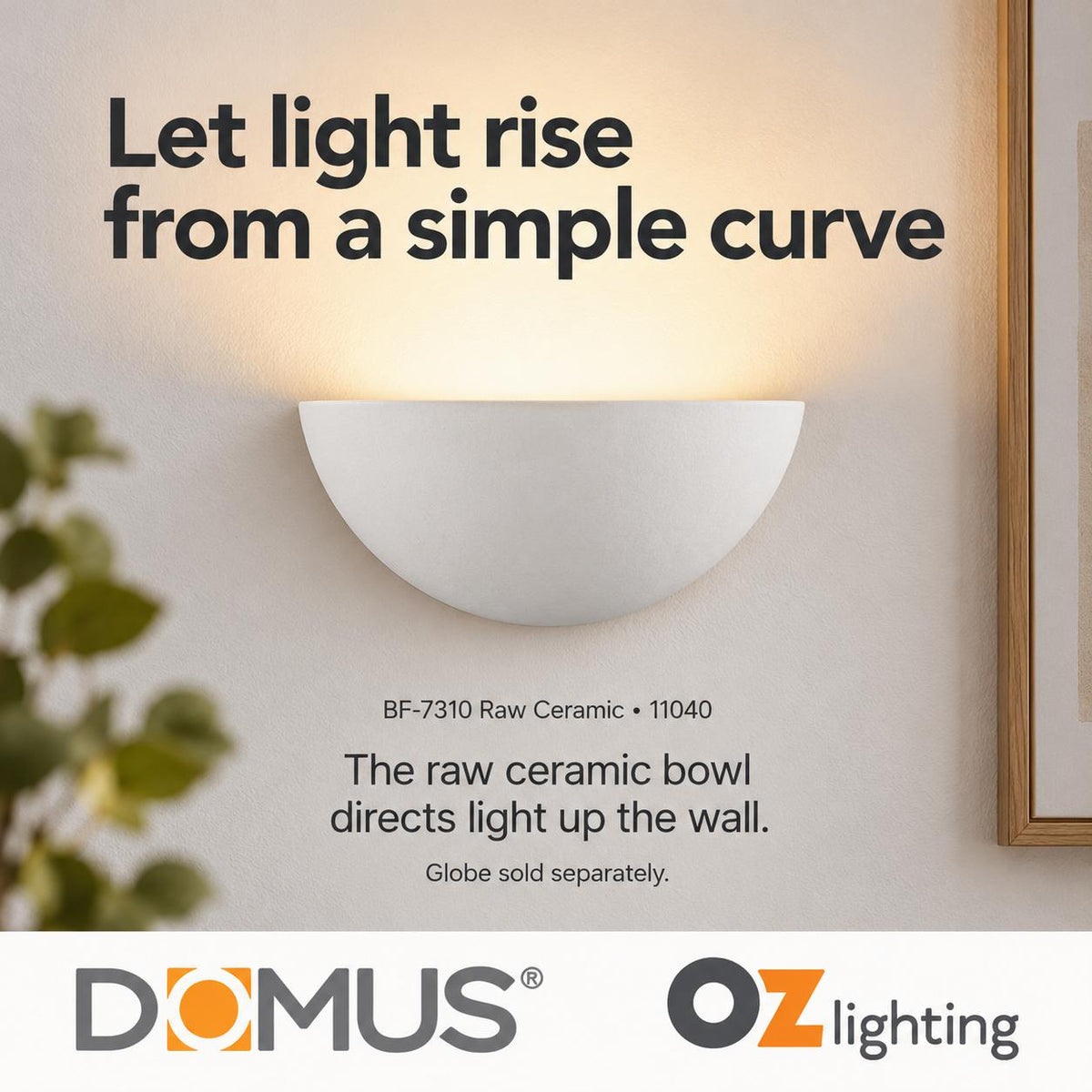 Domus BF-7310 Wall Light - Ceramic, Raw-Domus Lighting-Ozlighting.com.au