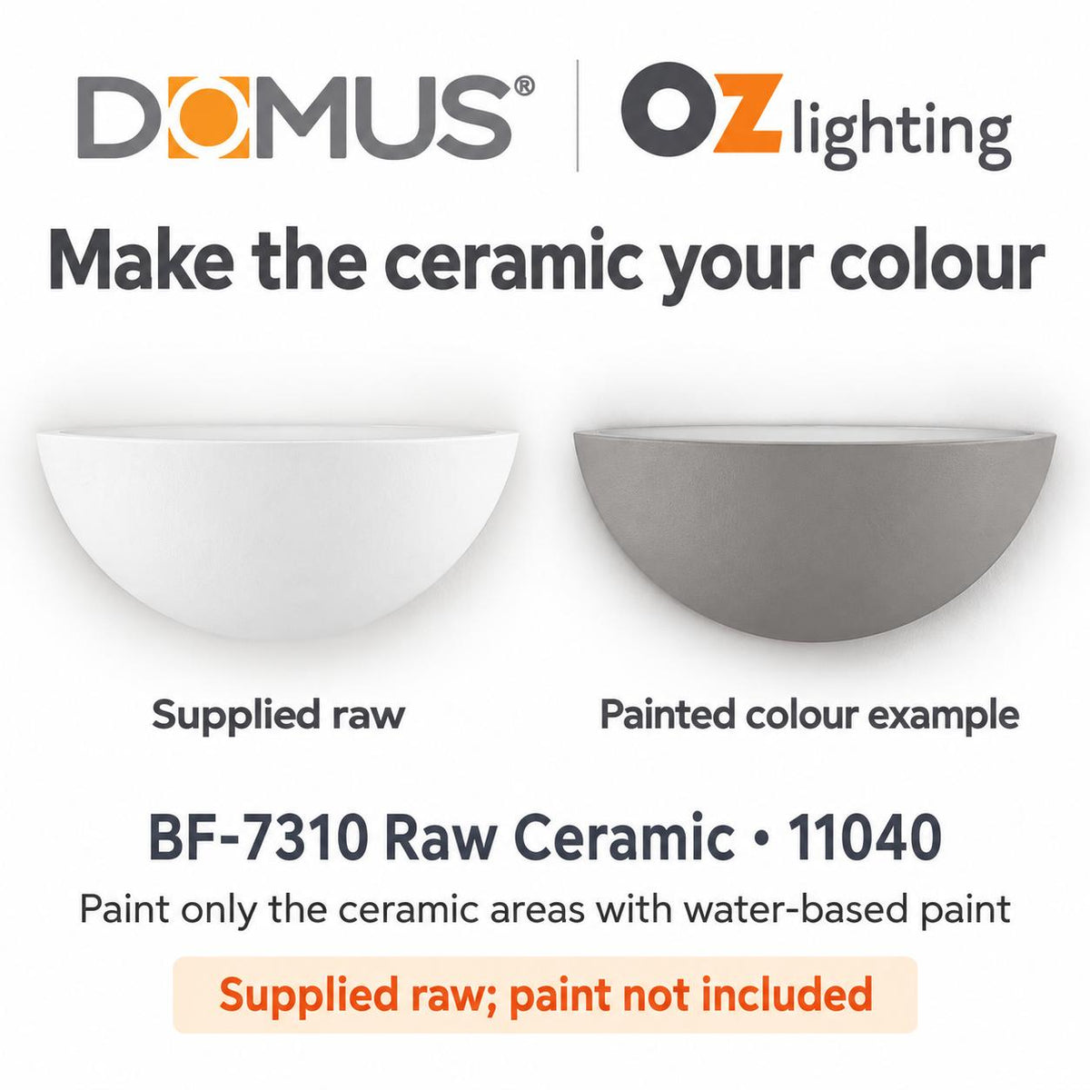 Domus BF-7310 Wall Light - Ceramic, Raw-Domus Lighting-Ozlighting.com.au