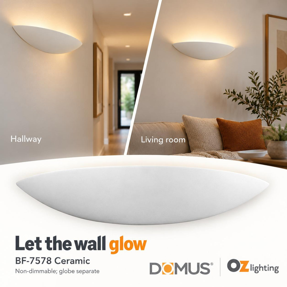 Domus BF-7578 Wall Light - Ceramic, Raw-Domus Lighting-Ozlighting.com.au