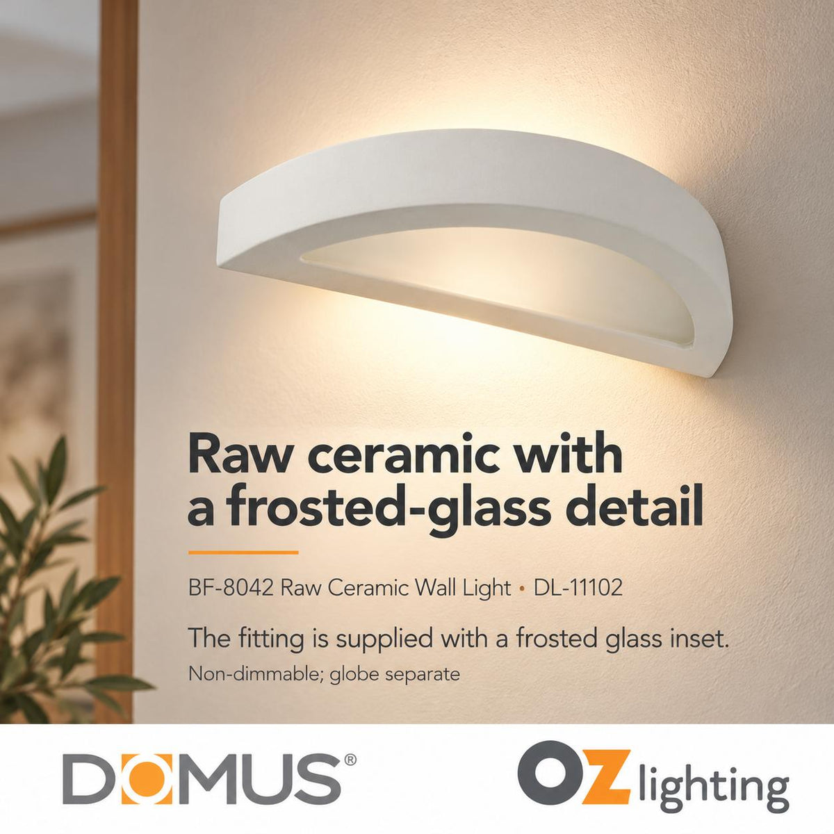 Domus BF-8042 Wall Light - Ceramic, Raw-Domus Lighting-Ozlighting.com.au