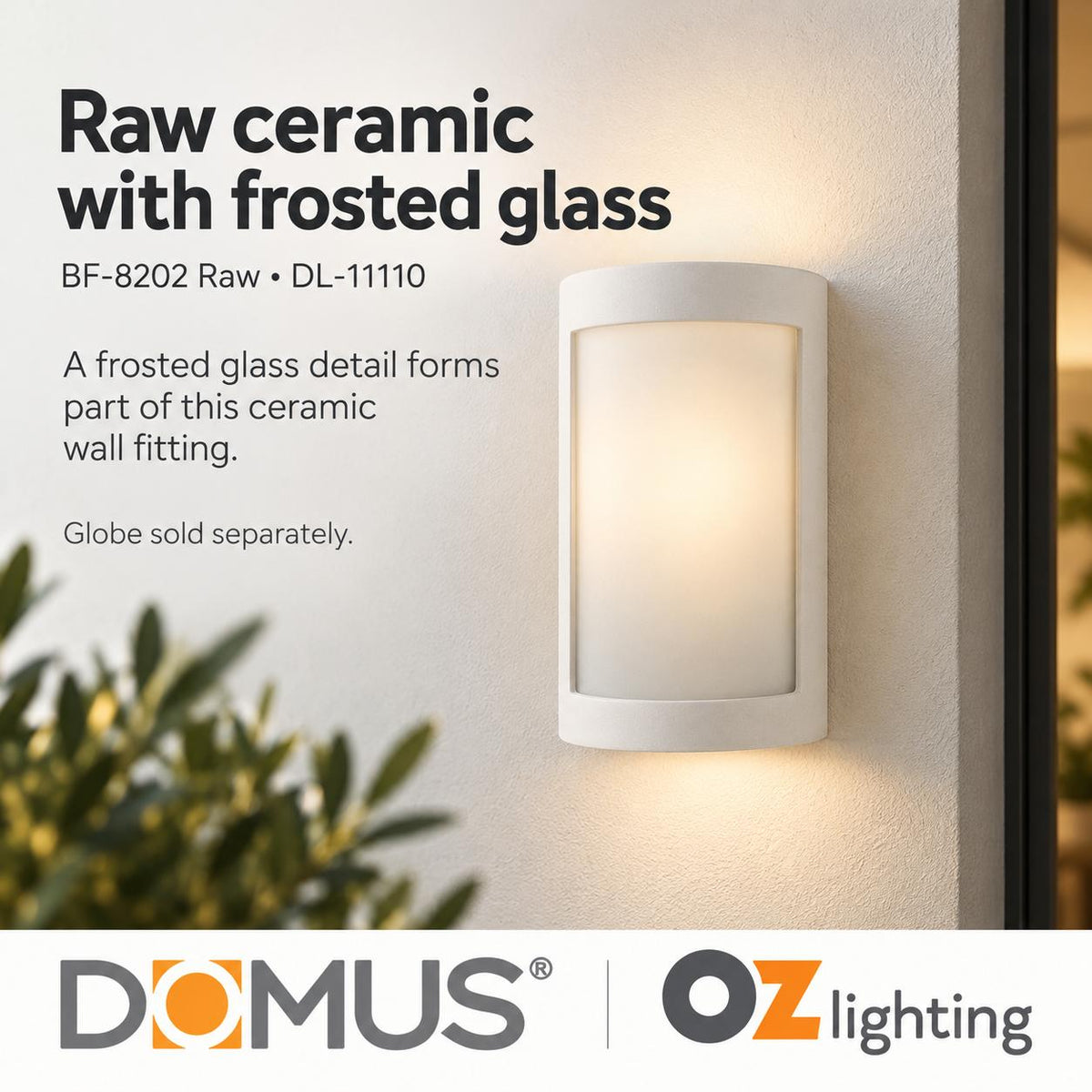 Domus BF-8202 Wall Light - Ceramic, Raw-Domus Lighting-Ozlighting.com.au