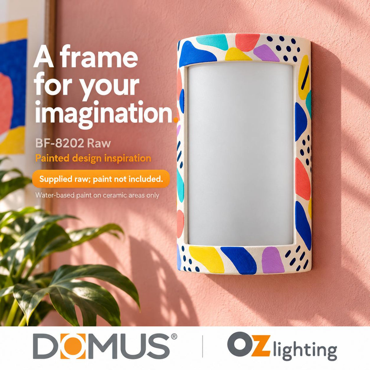 Domus BF-8202 Wall Light - Ceramic, Raw-Domus Lighting-Ozlighting.com.au