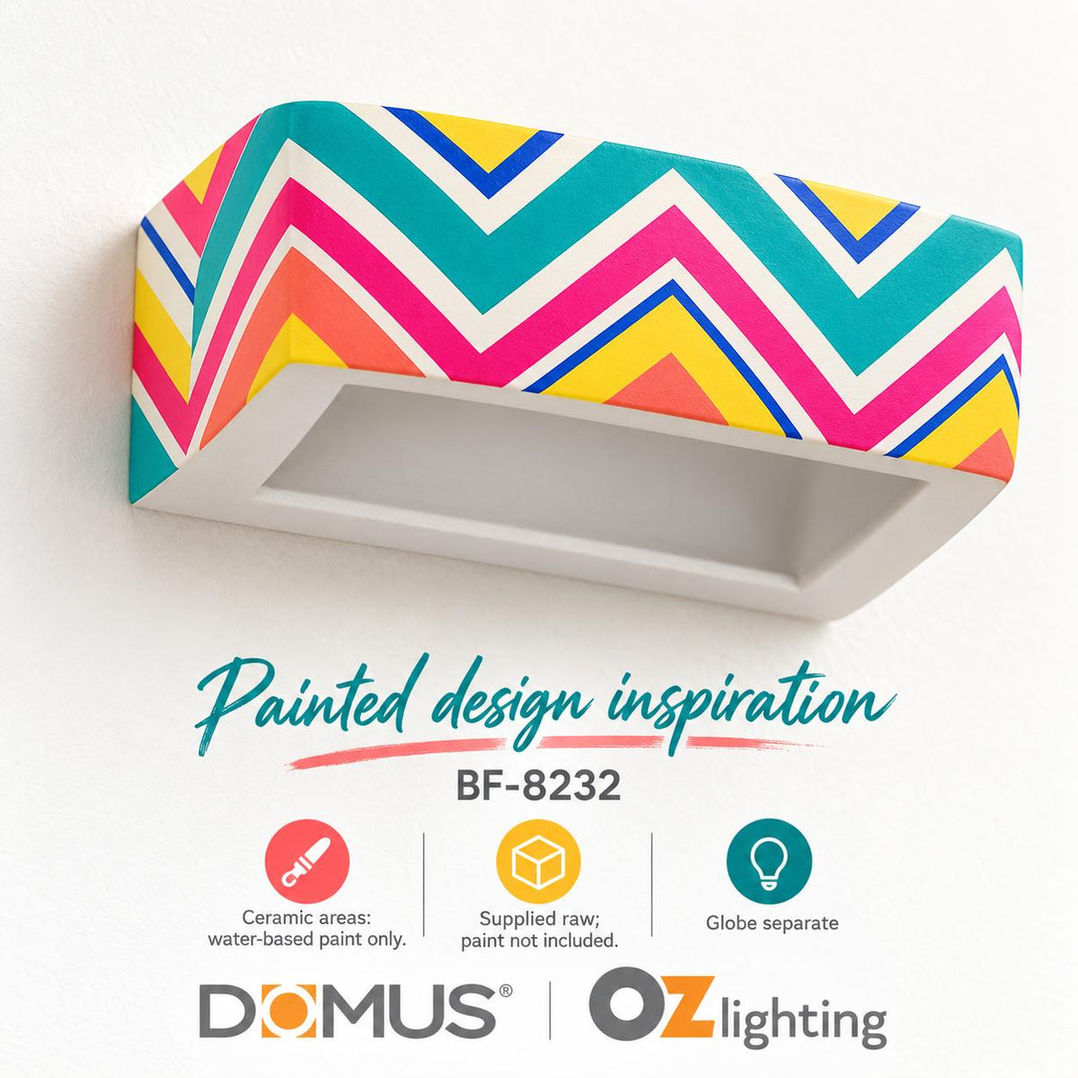 Domus BF-8232 Wall Light - Ceramic, Raw-Domus Lighting-Ozlighting.com.au