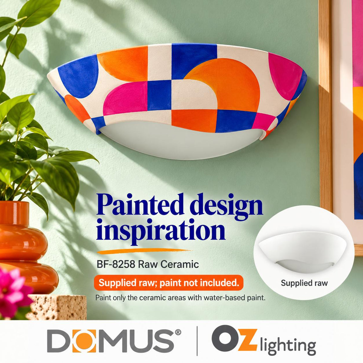 Domus BF-8258 Wall Light - Ceramic, Raw-Domus Lighting-Ozlighting.com.au