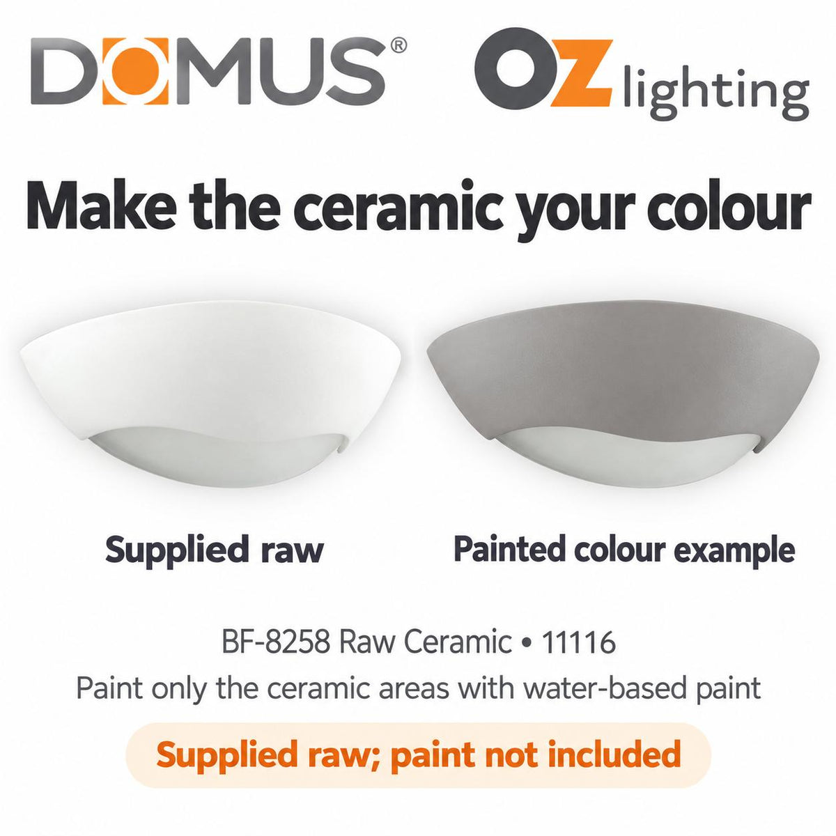 Domus BF-8258 Wall Light - Ceramic, Raw-Domus Lighting-Ozlighting.com.au