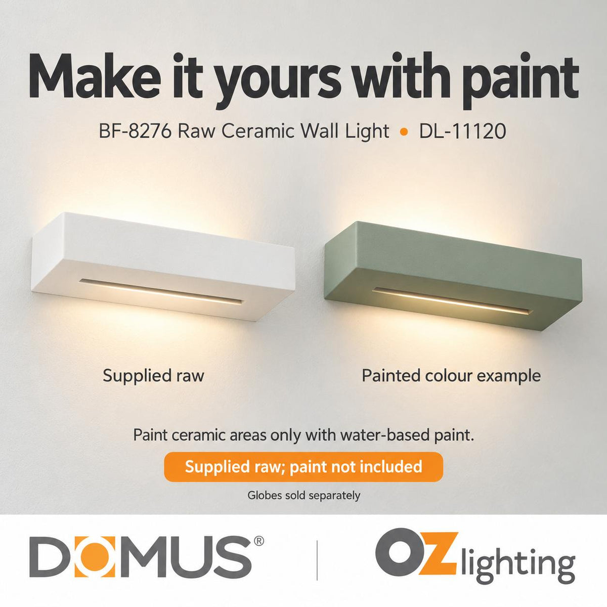 Domus BF-8276 Wall Light - Ceramic, Raw-Domus Lighting-Ozlighting.com.au