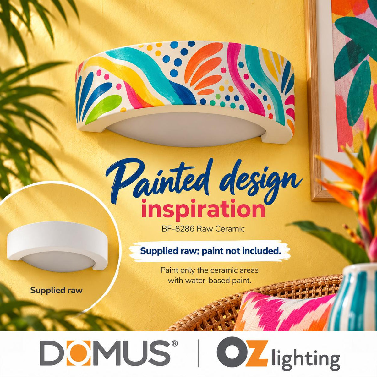 Domus BF-8286 Wall Light - Ceramic, Raw-Domus Lighting-Ozlighting.com.au