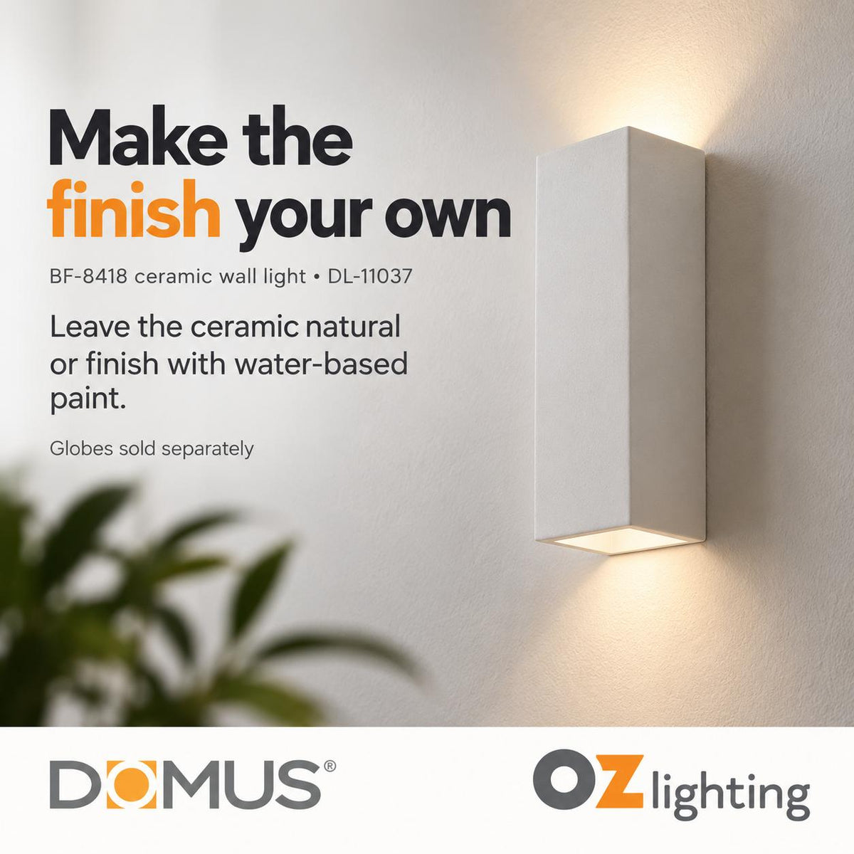Domus BF-8418 Wall Light - Ceramic, Raw-Domus Lighting-Ozlighting.com.au