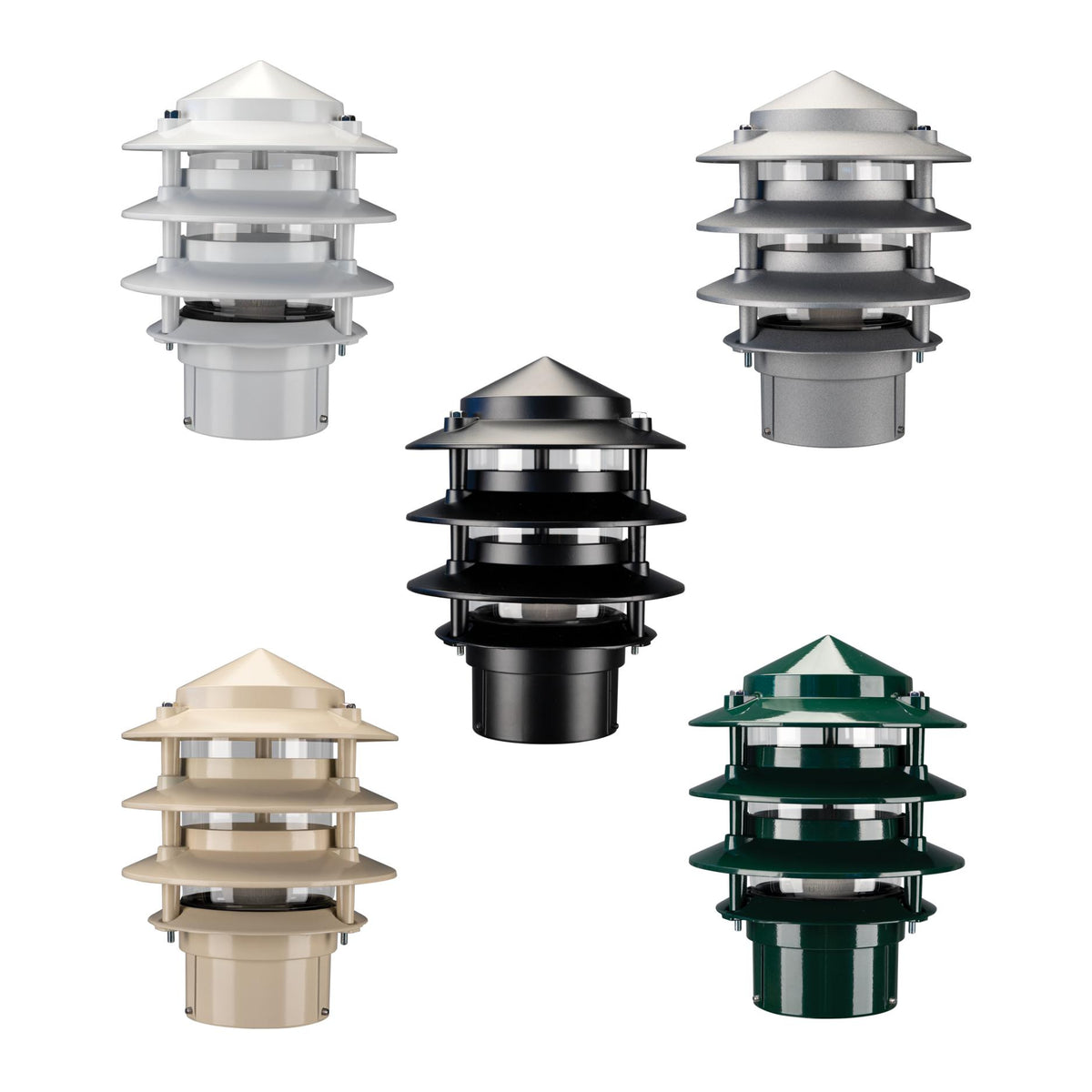 Domus BL-100 Bollard Head - Three Tier Garden Light Powder Coated Finish-Domus Lighting-Ozlighting.com.au