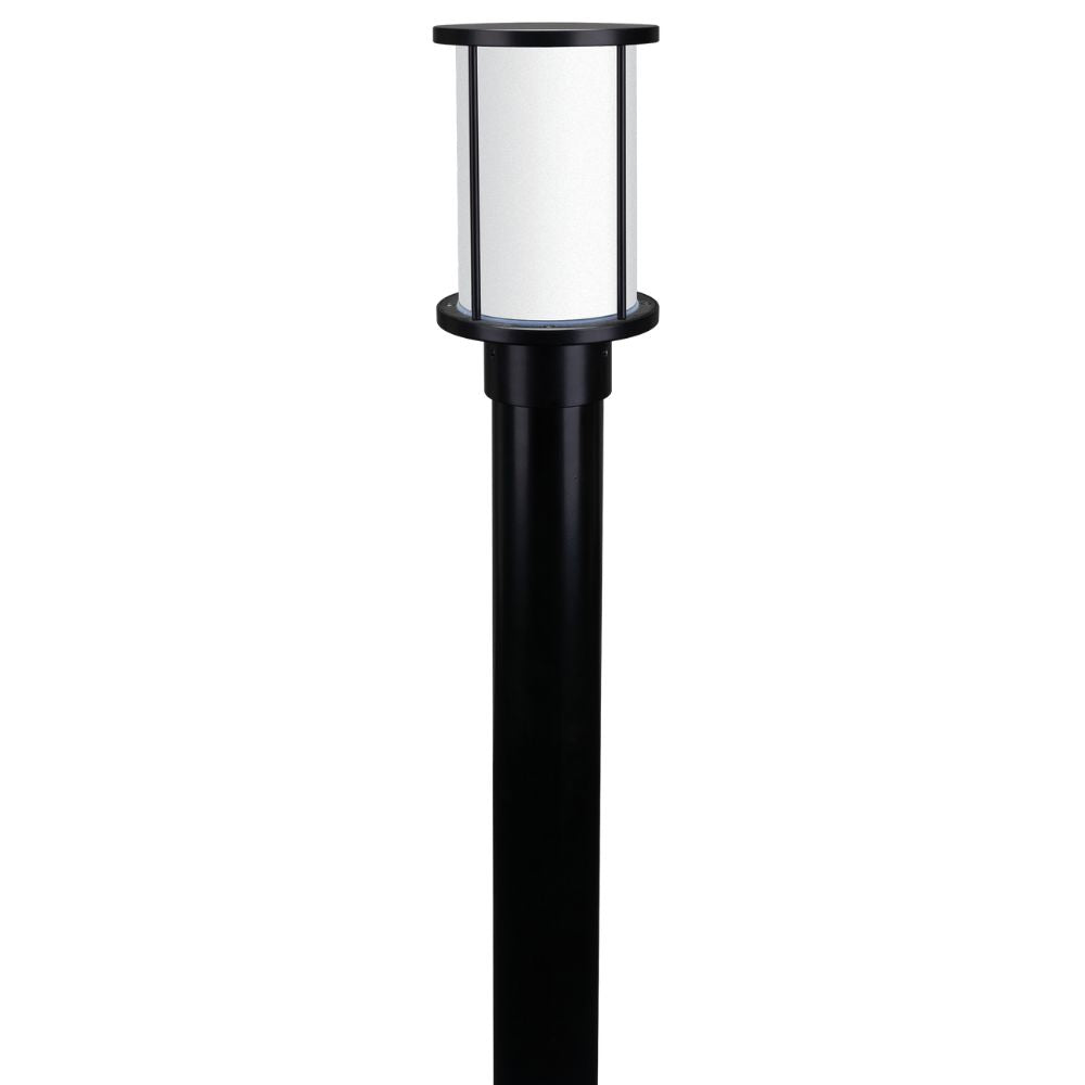 Domus BL-400-1M-KIT - Cylindrical Bollard Head 1M Kit Garden Light Black - Clear/Frost-Domus Lighting-Ozlighting.com.au