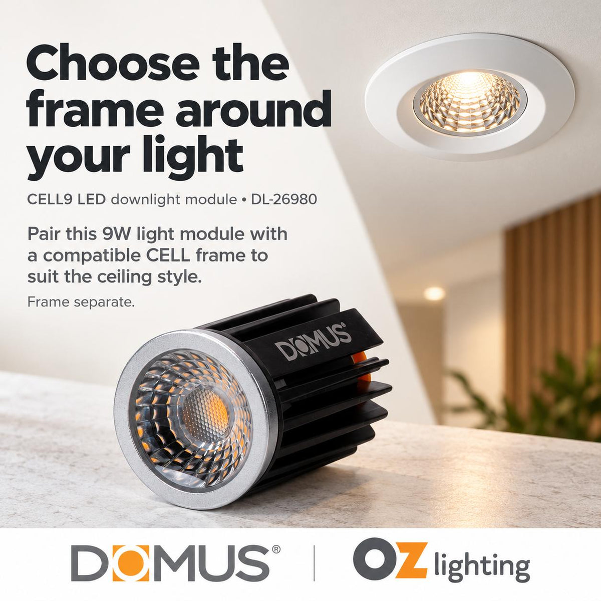 Domus CELL-9-5CCT LED Downlight Module - 9W, 5-CCT, Colour Switchable-Domus Lighting-Ozlighting.com.au