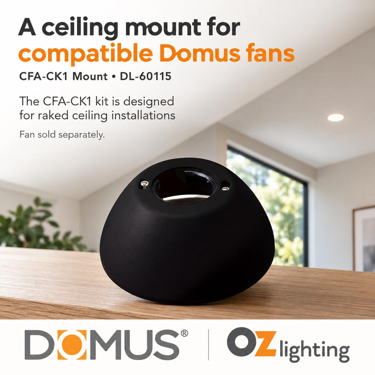 Domus CFA-CK1 Universal 38° Ceiling Mount - Kit for Domus Ceiling Fans-Domus Lighting-Ozlighting.com.au