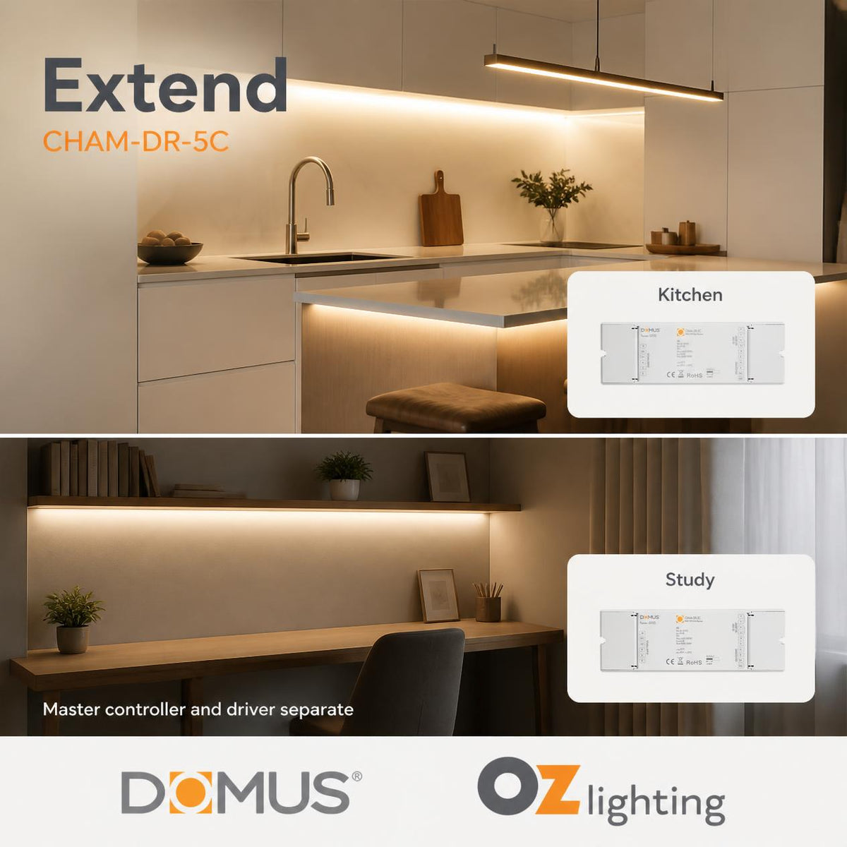 Domus CHAM-DR-5C Repeater - 5 Channel RGB+TW Data Signal - DRIVER REQUIRED-Domus Lighting-Ozlighting.com.au