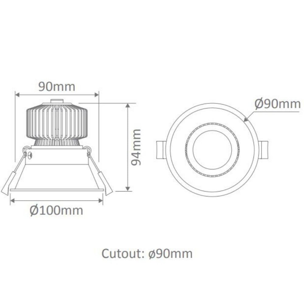 Domus DEEP-12-TRIO-DALI LED Downlight - 12W, Tri-Colour, DALI Dimmable, IP44, Deepset-Domus Lighting-Ozlighting.com.au