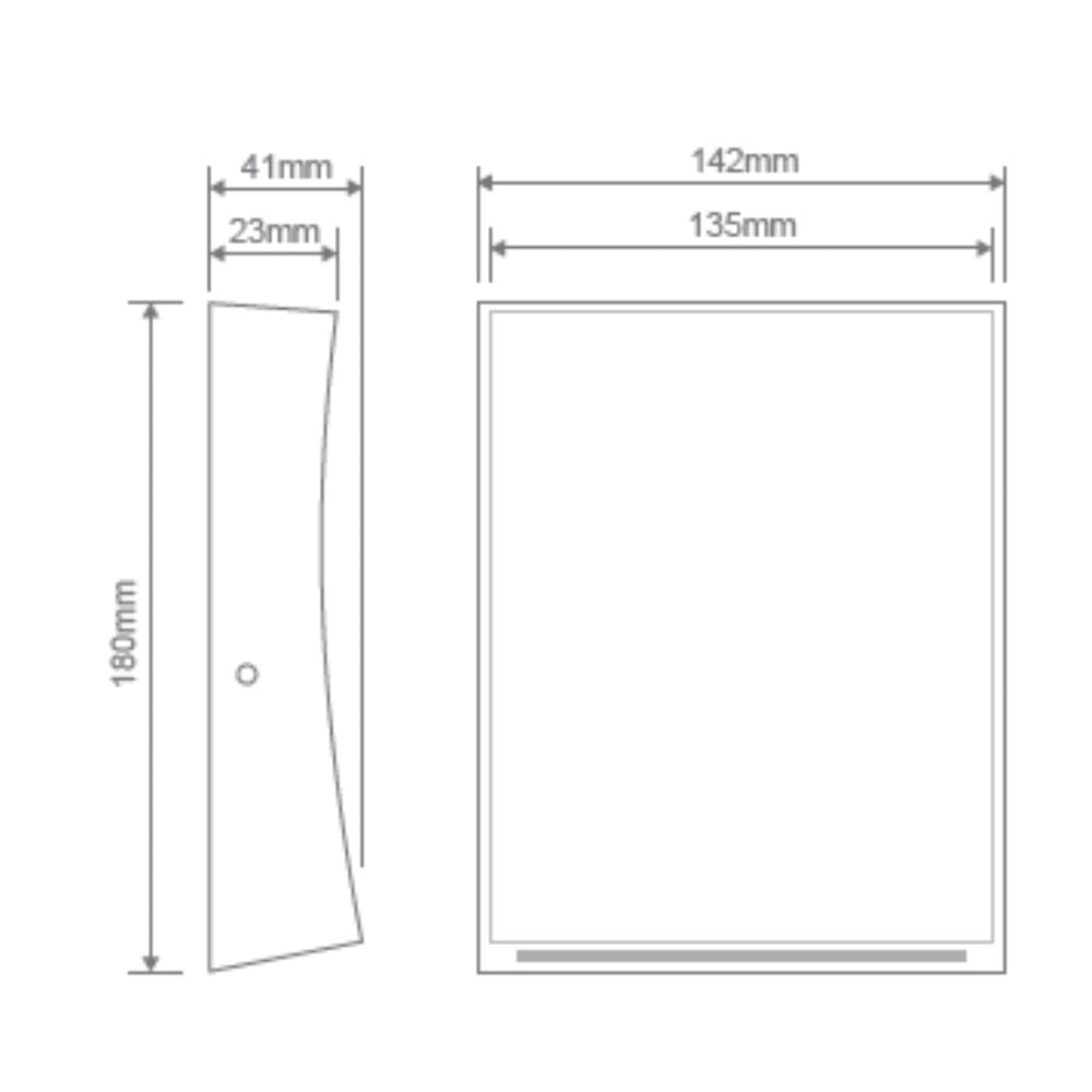 Domus DENT-1-WB - 6W LED Tri-Colour Down Facing Modern Exterior Wall Light IP54-Domus Lighting-Ozlighting.com.au