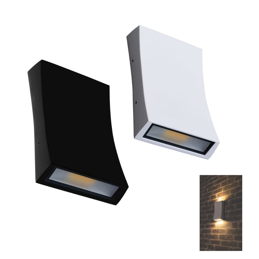 Domus DENT-2-WB - 2X6W LED Tri-Colour Up/Down Modern Exterior Wall Light IP54-Domus Lighting-Ozlighting.com.au