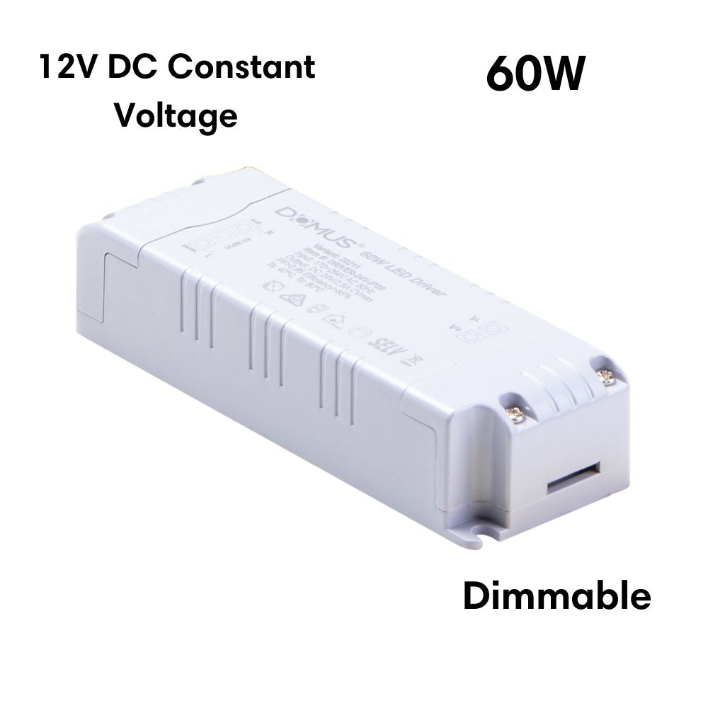 Domus DRIVER-12V-IP20-DIM - 20W/30W/60W/100W 12V DC Constant Voltage Dimmable Indoor LED Driver-Domus Lighting-Ozlighting.com.au