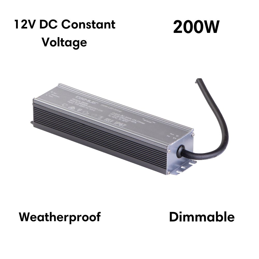 Domus DRIVER-12V-IP67-DIM - 30W/60W/100W/150W/200W 12V DC Constant Voltage Dimmable Outdoor LED Driver-Domus Lighting-Ozlighting.com.au
