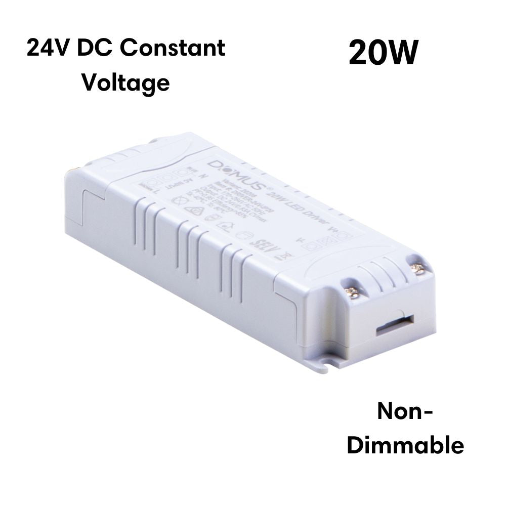 Domus DRIVER-24V-IP20 - 20W/30W/60W/100W 24V DC Constant Voltage Non-Dimmable Indoor LED Driver-Domus Lighting-Ozlighting.com.au