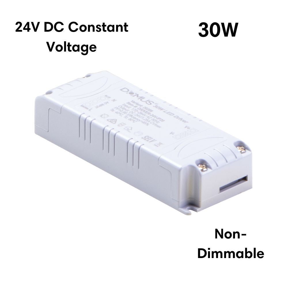 Domus DRIVER-24V-IP20 - 20W/30W/60W/100W 24V DC Constant Voltage Non-Dimmable Indoor LED Driver-Domus Lighting-Ozlighting.com.au