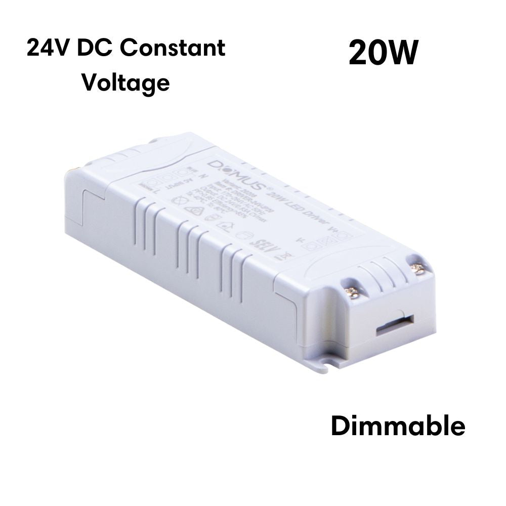 Domus DRIVER-24V-IP20-DIM - 20W/30W/60W/100W 24V DC Constant Voltage Dimmable Indoor LED Driver-Domus Lighting-Ozlighting.com.au