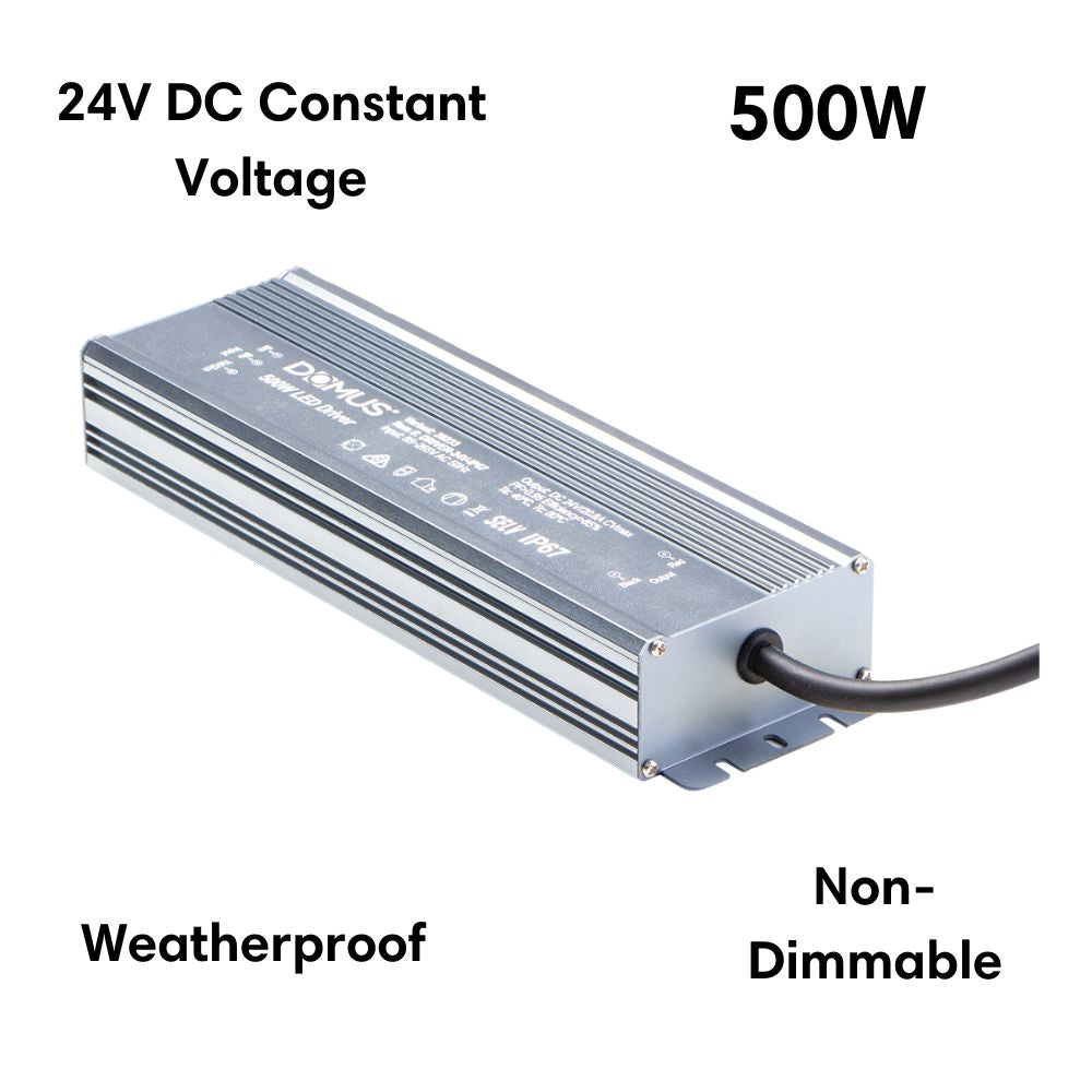 Domus DRIVER-24V-IP67 - 20W to 500W 24V DC Constant Voltage Non-Dimmable Outdoor LED Driver-Domus Lighting-Ozlighting.com.au