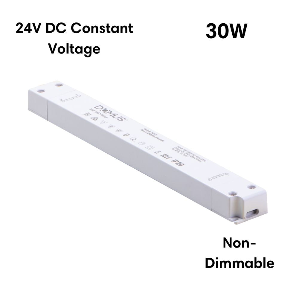 Domus DRIVER-24V-SLIM - 30W/60W/100W/150W 24V DC Constant Voltage Non-Dimmable Slim Linear Indoor LED Driver-Domus Lighting-Ozlighting.com.au