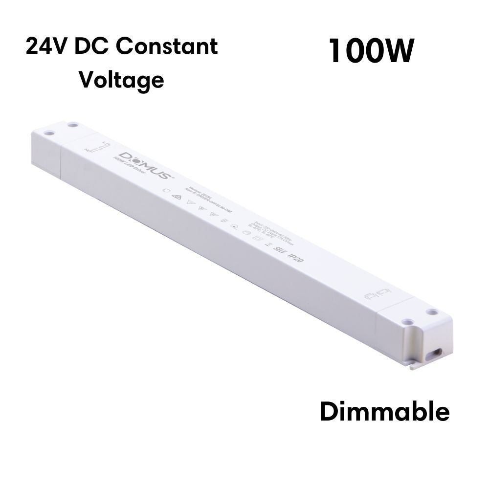 Domus DRIVER-24V-SLIM-DIM - 30W/60W/100W 24V DC Constant Voltage 5-In-1 Dimmable Slim Linear Indoor LED Driver-Domus Lighting-Ozlighting.com.au