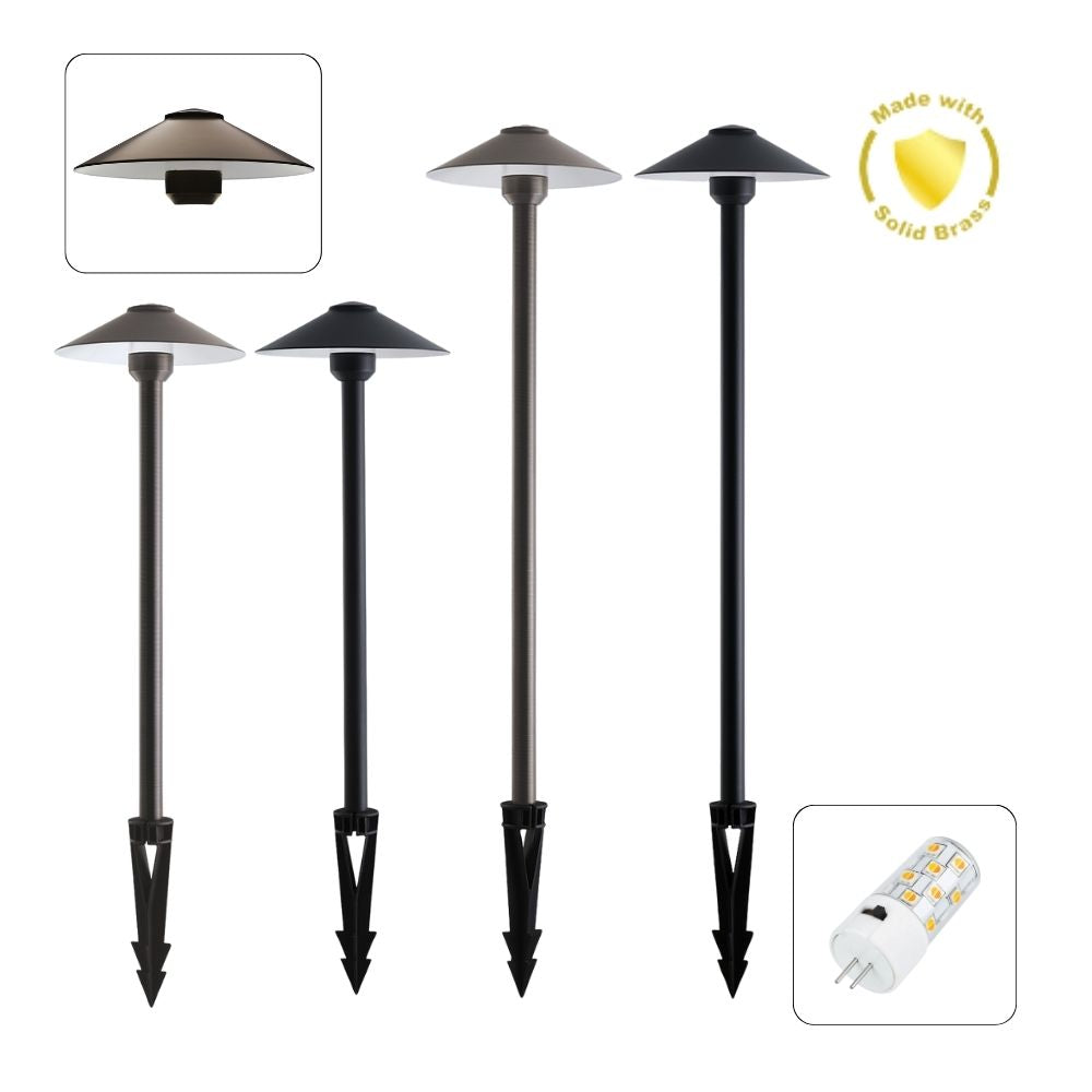 Domus DUSK-PATH-L 4W 12V DC LED Tri-Colour G4 Replaceable Outdoor Large Hooded Spike - Path Light IP65 Solid - DRIVER REQUIRED-Domus Lighting-Ozlighting.com.au