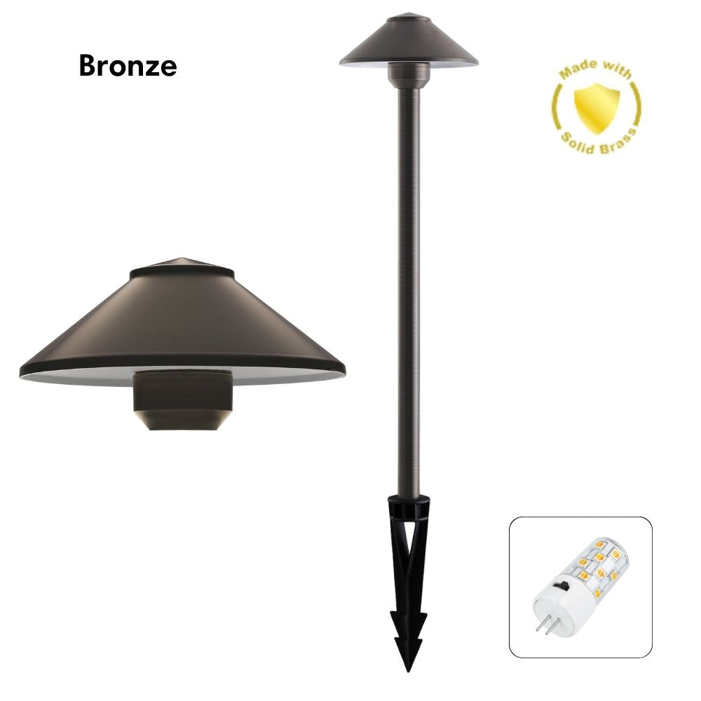 Domus DUSK-PATH-M 4W 12V DC LED Tri-Colour G4 Replaceable Outdoor Medium Hooded Spike - Path Light IP65 Solid - DRIVER REQUIRED-Domus Lighting-Ozlighting.com.au
