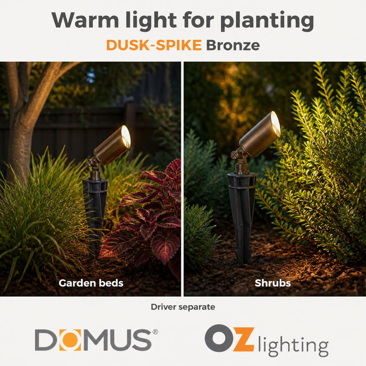 Domus DUSK-SPIKE-MR11 LED Garden Spike Light - 3W, 12V DC, IP65 - DRIVER REQUIRED-Domus Lighting-Ozlighting.com.au