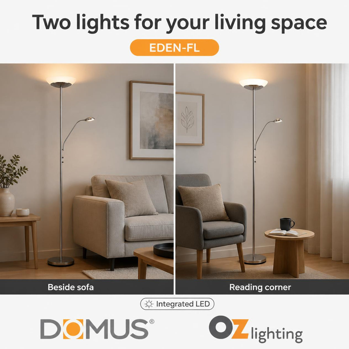 Domus EDEN LED Floor Lamp - 3000K, Dimmable-Domus Lighting-Ozlighting.com.au