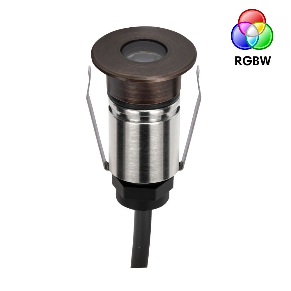 Domus EMIT-25-RGBW-AB RGBW Step & Inground Light 25mm - Antique Brass-Domus Lighting-Ozlighting.com.au