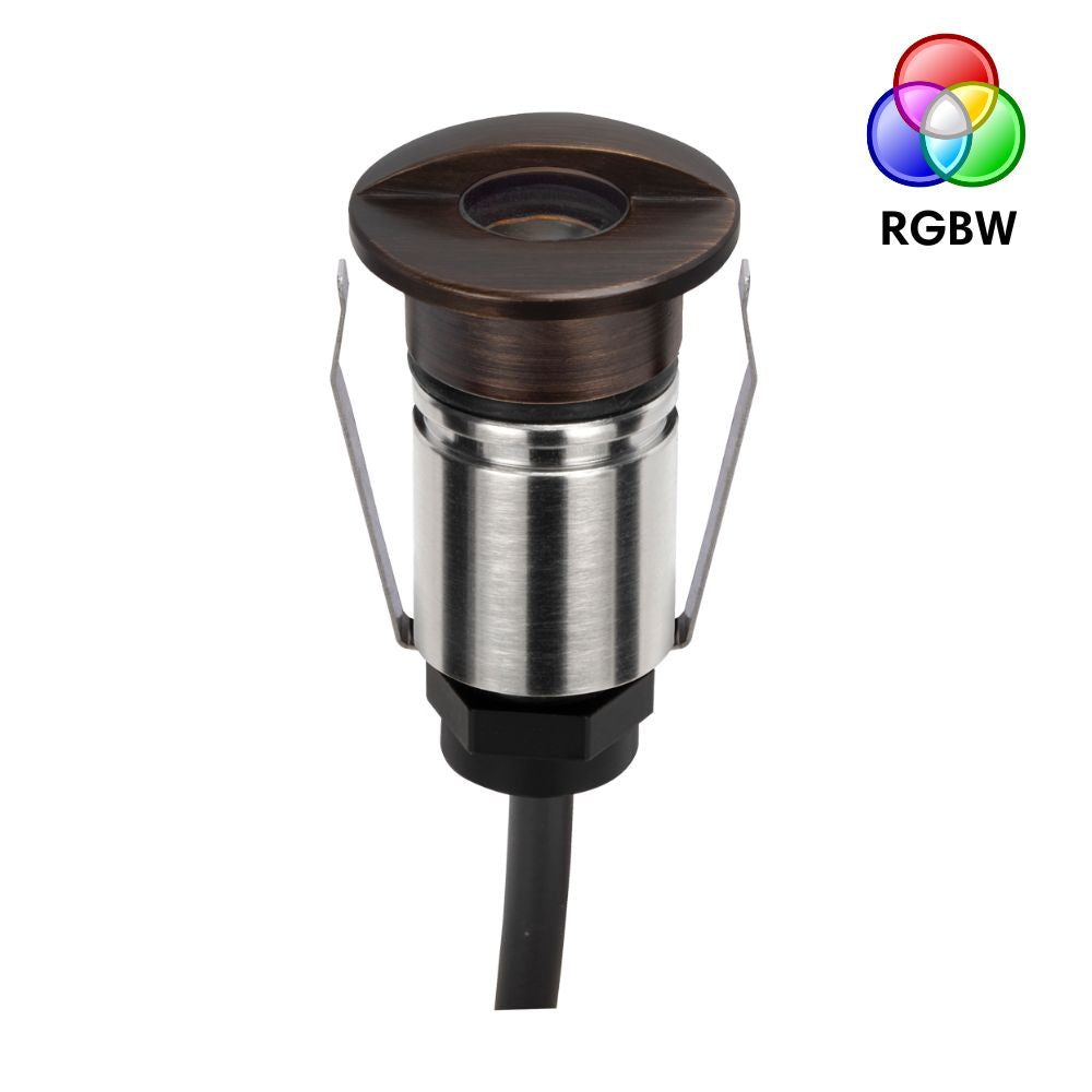 Domus EMIT-25-RGBW-AB RGBW Step & Inground Light 25mm - Antique Brass-Domus Lighting-Ozlighting.com.au