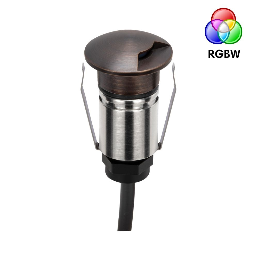 Domus EMIT-25-RGBW-AB RGBW Step & Inground Light 25mm - Antique Brass-Domus Lighting-Ozlighting.com.au