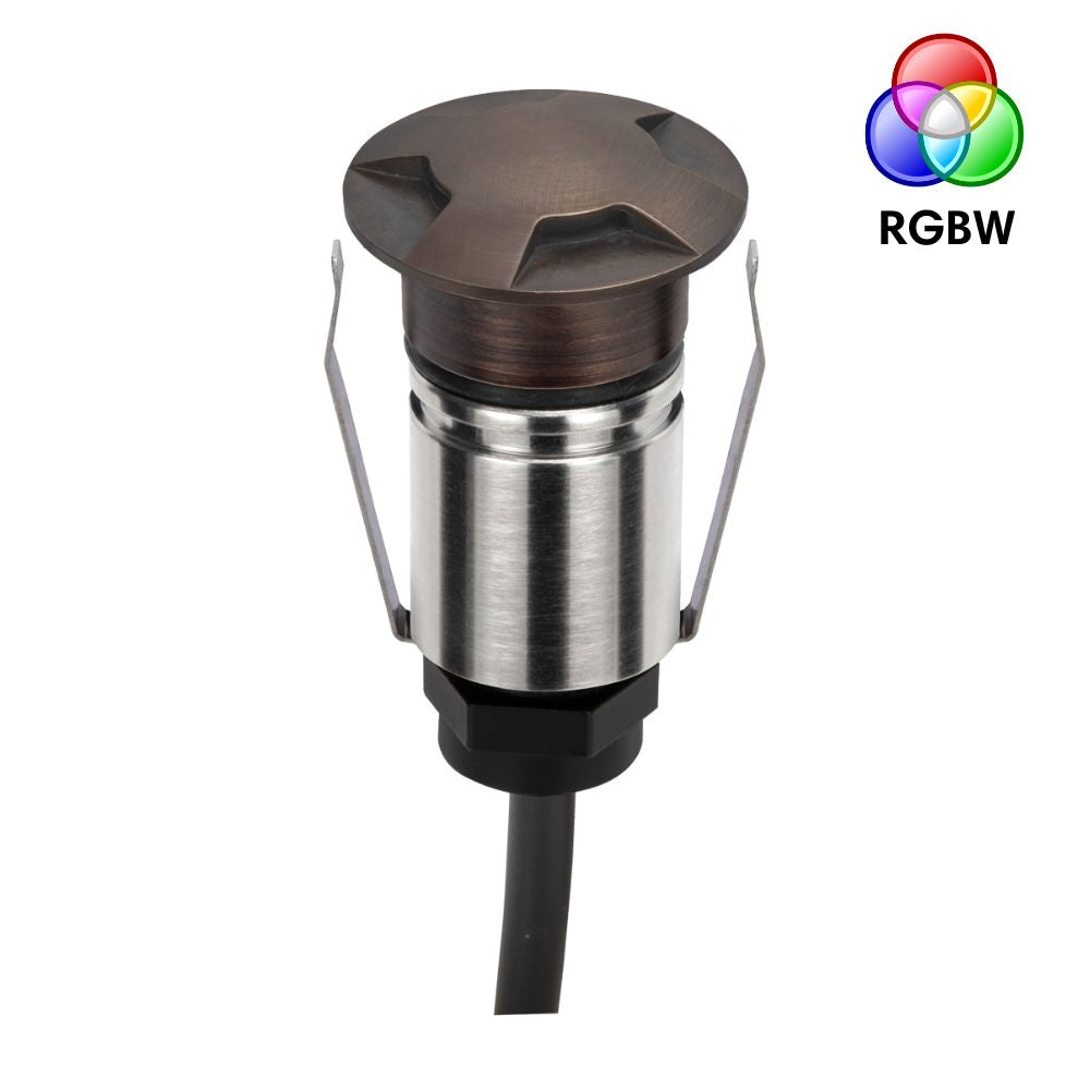 Domus EMIT-25-RGBW-AB RGBW Step & Inground Light 25mm - Antique Brass-Domus Lighting-Ozlighting.com.au
