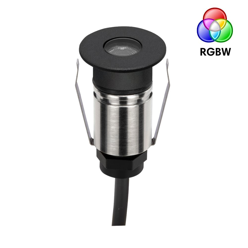 Domus EMIT-25-RGBW-BLK LED Inground Light - 1W, 24V DC, RGBW, IP67, Recessed, 25mm, Black - DRIVER REQUIRED-Domus Lighting-Ozlighting.com.au
