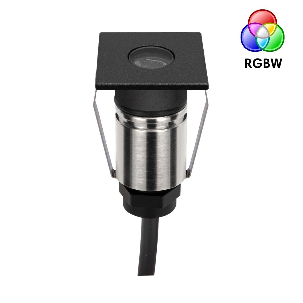 Domus EMIT-25-RGBW-BLK LED Inground Light - 1W, 24V DC, RGBW, IP67, Recessed, 25mm, Black - DRIVER REQUIRED-Domus Lighting-Ozlighting.com.au