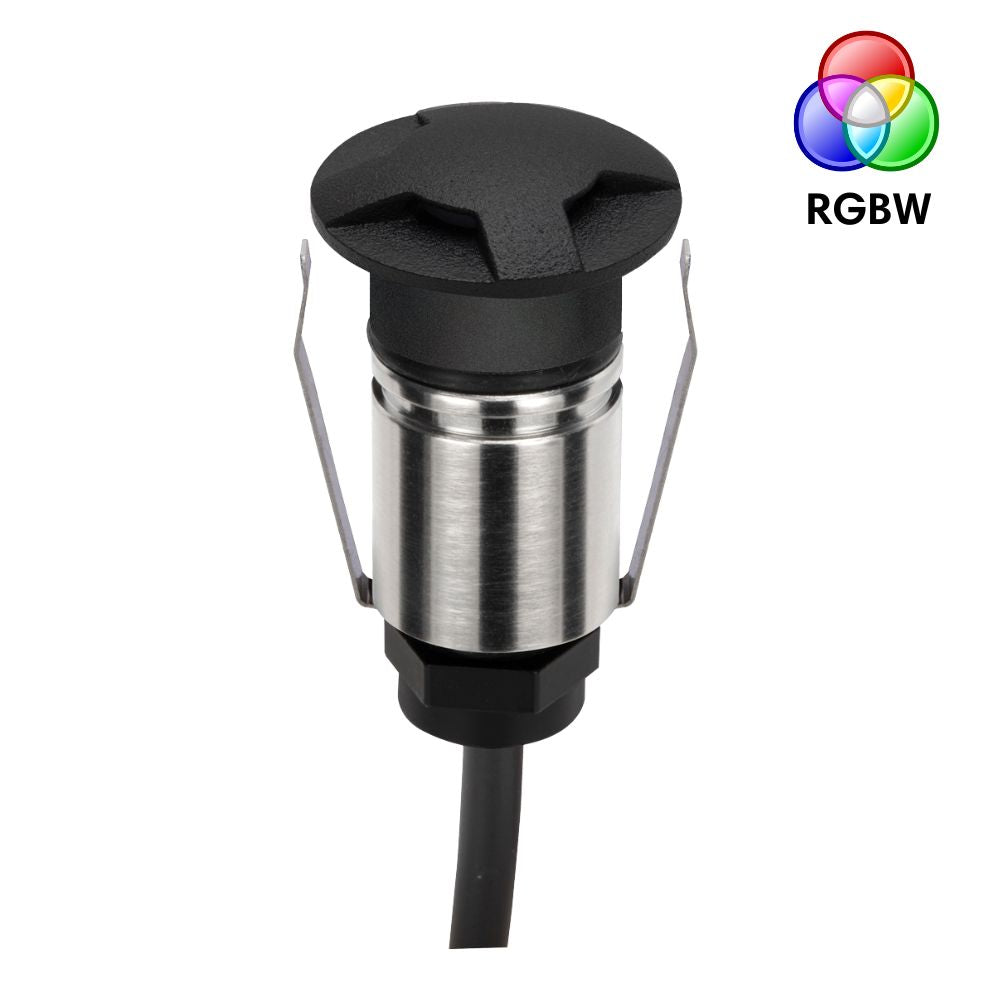 Domus EMIT-25-RGBW-BLK LED Inground Light - 1W, 24V DC, RGBW, IP67, Recessed, 25mm, Black - DRIVER REQUIRED-Domus Lighting-Ozlighting.com.au