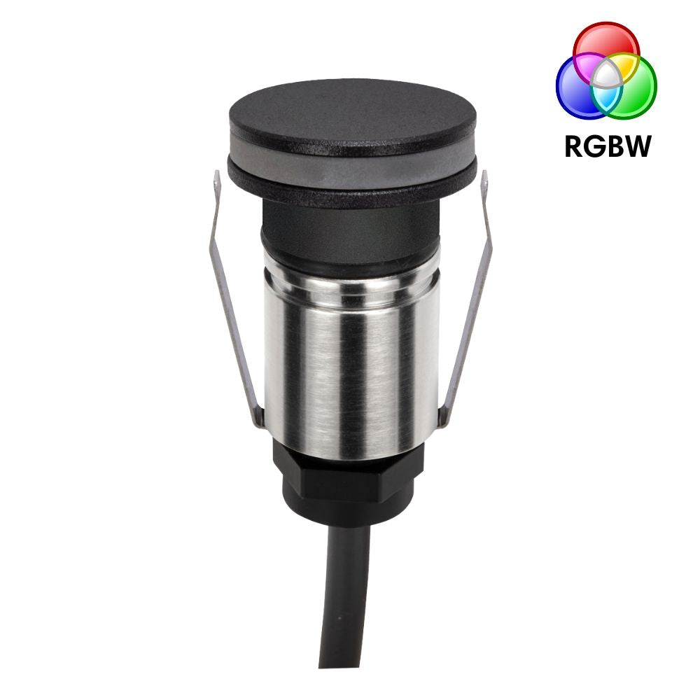 Domus EMIT-25-RGBW-BLK LED Inground Light - 1W, 24V DC, RGBW, IP67, Recessed, 25mm, Black - DRIVER REQUIRED-Domus Lighting-Ozlighting.com.au