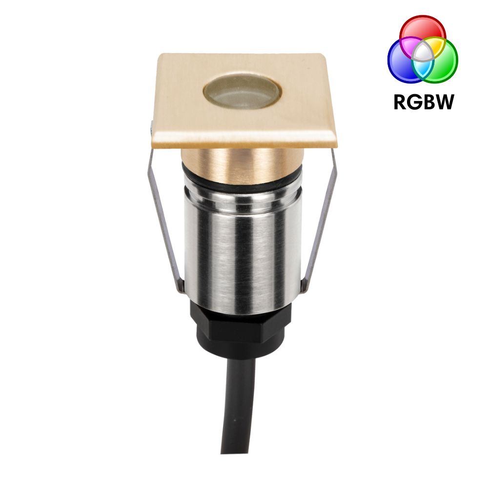 Domus EMIT-25-RGBW-BRS LED Inground Light - 1W, 24V DC, RGBW, IP67, Recessed, 25mm, Brass - DRIVER REQUIRED-Domus Lighting-Ozlighting.com.au