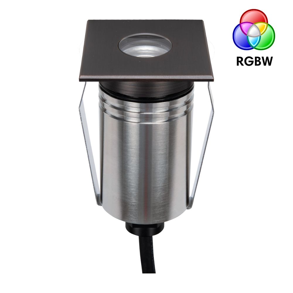Domus EMIT-55-RGBW-AB LED Inground Light - 2.5W, 24V DC, RGBW, IP67, Recessed, 55mm, Antique Brass - DRIVER REQUIRED-Domus Lighting-Ozlighting.com.au