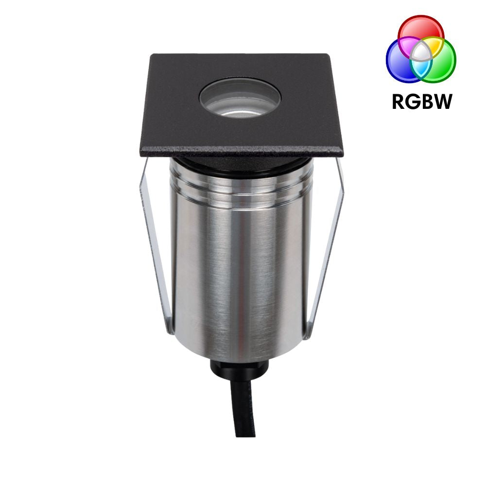 Domus EMIT-55-RGBW-BLK LED Inground Light - 2.5W, 24V DC, RGBW, IP67, Recessed, 55mm, Black - DRIVER REQUIRED-Domus Lighting-Ozlighting.com.au
