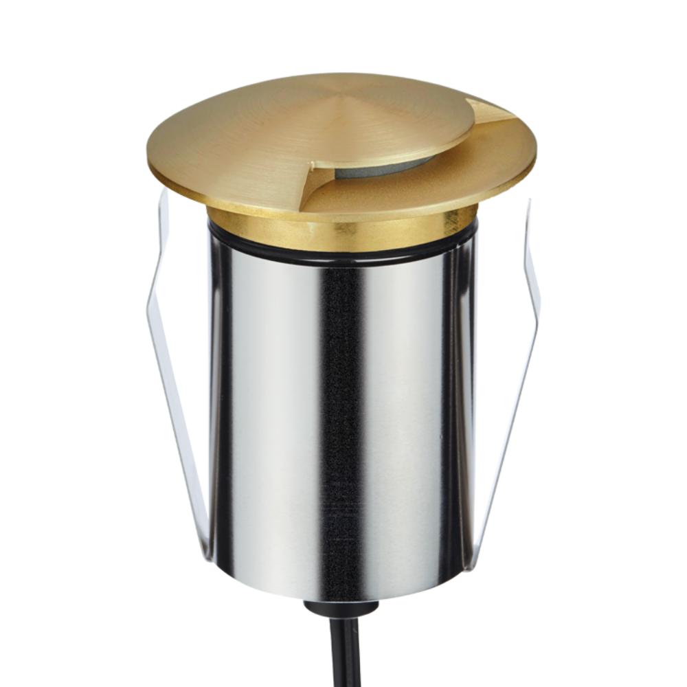 Domus EMIT-85-RGBW-BRS - 6W LED 24V DC RGBW Recessed Inground Light IP67 Brushed Brass- DRIVER REQUIRED-Domus Lighting-Ozlighting.com.au