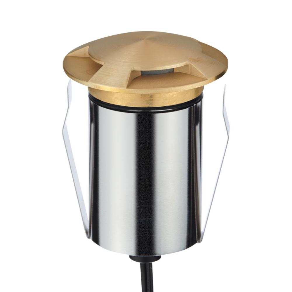 Domus EMIT-85-RGBW-BRS - 6W LED 24V DC RGBW Recessed Inground Light IP67 Brushed Brass- DRIVER REQUIRED-Domus Lighting-Ozlighting.com.au