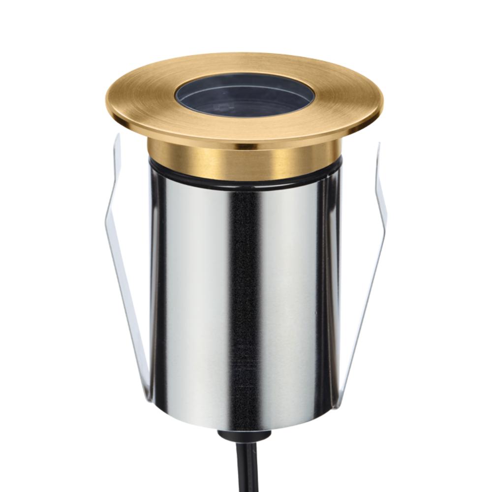 Domus EMIT-85-RGBW-BRS - 6W LED 24V DC RGBW Recessed Inground Light IP67 Brushed Brass- DRIVER REQUIRED-Domus Lighting-Ozlighting.com.au